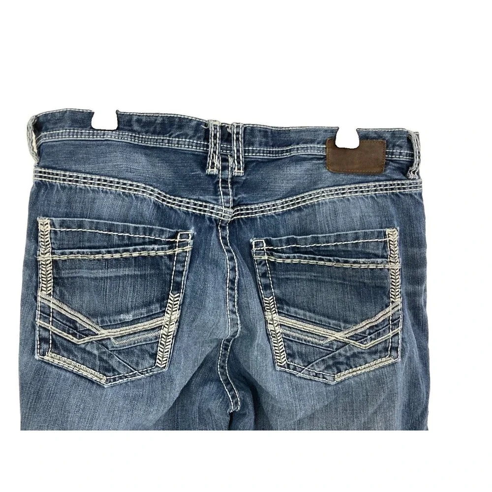 Men's BKE Tyler Jeans Straight Leg Distressed Medium Wash Blue Size 38R